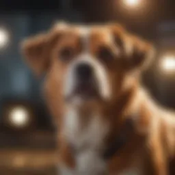 Visual representation of a female dog displaying signs of heat