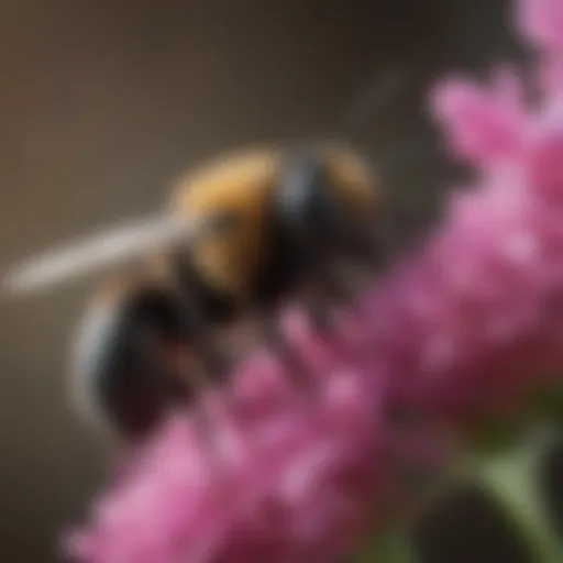 Close-up view of a carpenter bee perched on a flower