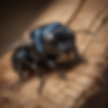 Illustration depicting the nesting habits of carpenter bees in wood