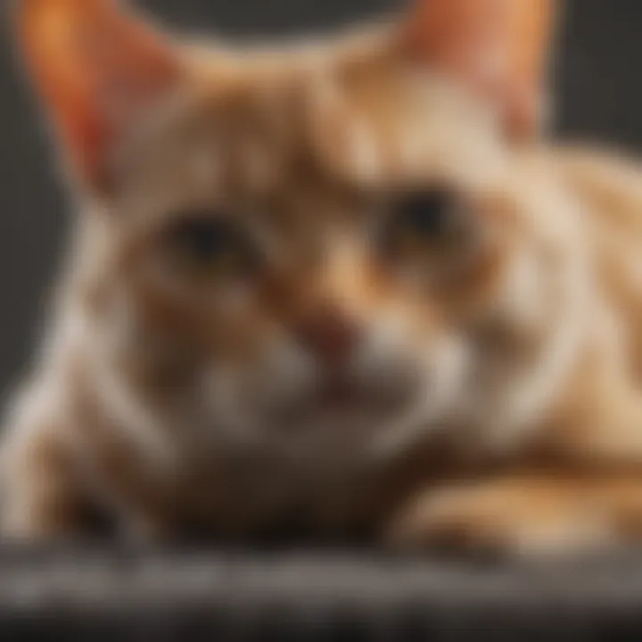 Symptoms of cat flea infestation on a cat