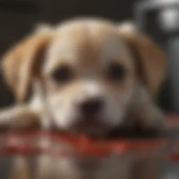 Puppy with blood in stool