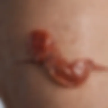 Chigger Bite Symptoms and Effects Illustration of chigger bites on skin