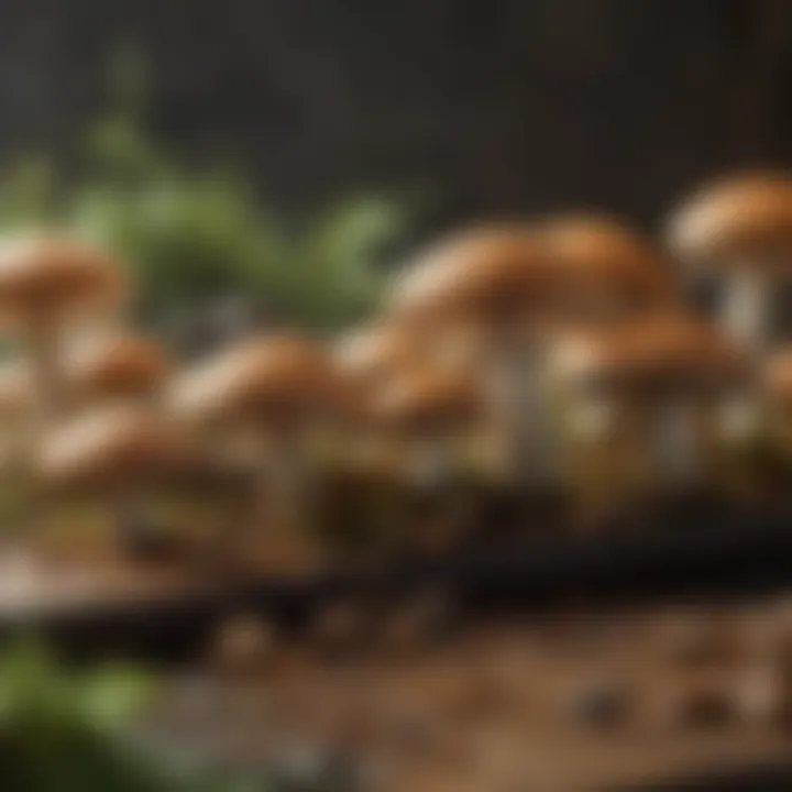 Artistic representation of gilled mushrooms highlighting their culinary applications and dishes.