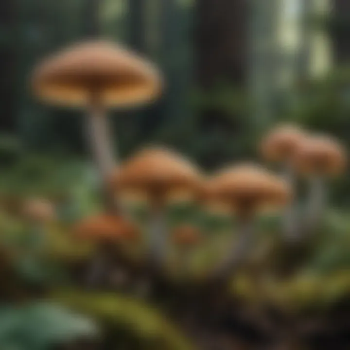 Illustration of the ecological significance of gilled mushrooms within their environment.