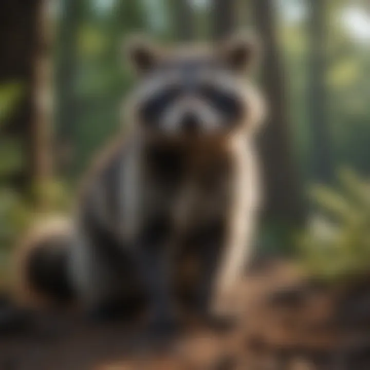 A raccoon captured in its native environment