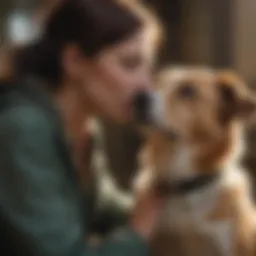 A serene environment depicting the bond between a dog and its owner for emotional support.