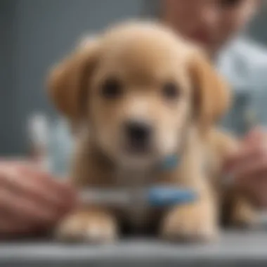 Puppy receiving a vaccination at a clinic