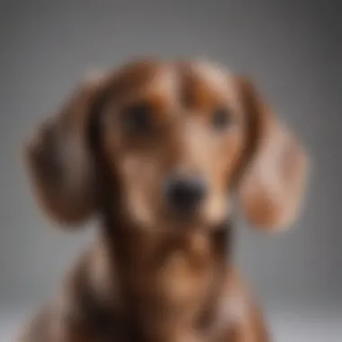 Close-up of a Dapple Dachshund's unique coat pattern