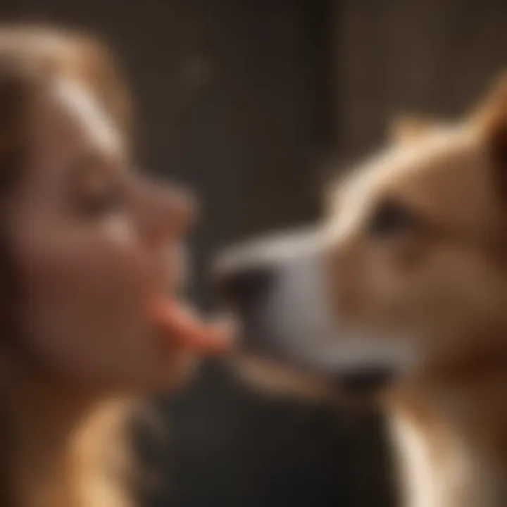 A happy dog interacting with its owner, showcasing bond and communication