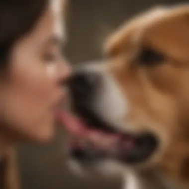 Ensuring Canine Breath Health A veterinarian examining a dog's dental health