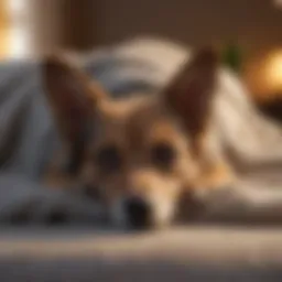 Cozy dog resting on an easy clean blanket