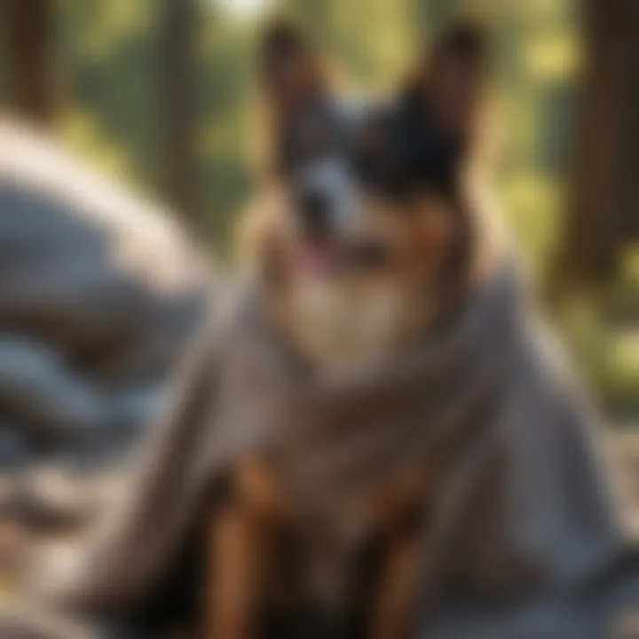 Eco-friendly dog blankets in a natural setting