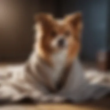 Different styles of dog blankets on display