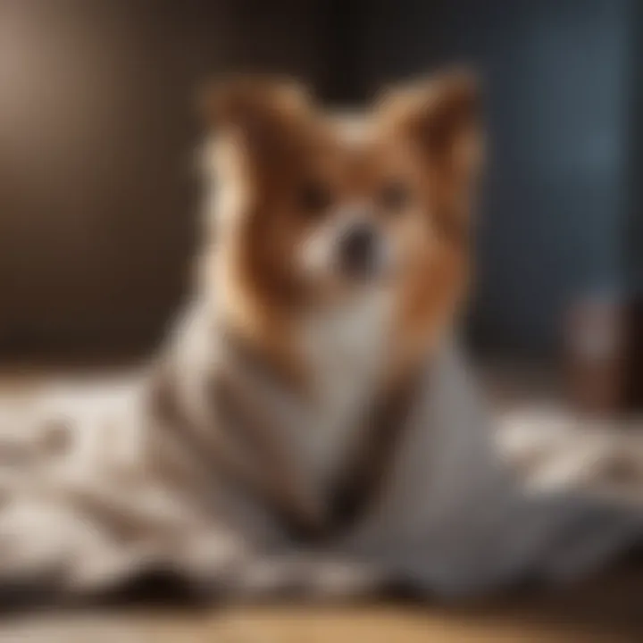 Different styles of dog blankets on display
