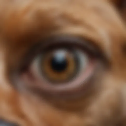 Close-up of a dog's eye showing signs of irritation