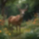 A garden featuring a variety of deer-resistant flowers in full bloom.