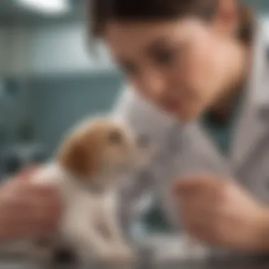 Veterinary Check-Up for Urinary Health Veterinarian examining puppy
