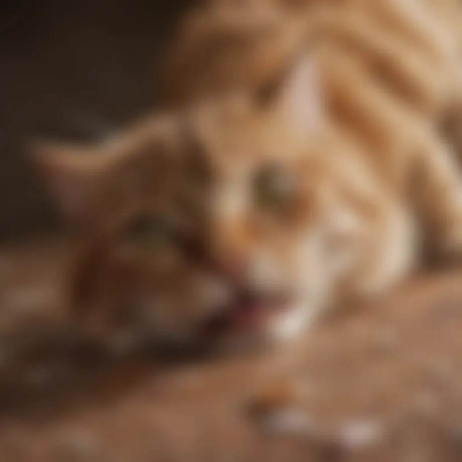 Close-up view of adhesive used for cat nail caps.