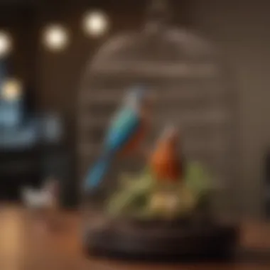Essential Cage Care for Pet Birds: Creating a Comfortable Habitat A well-maintained birdcage with toys and food