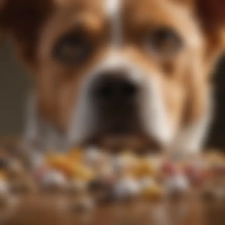 Illustration of essential vitamins and minerals for canine health