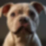 A close-up of a Pitbull puppy with irritated skin