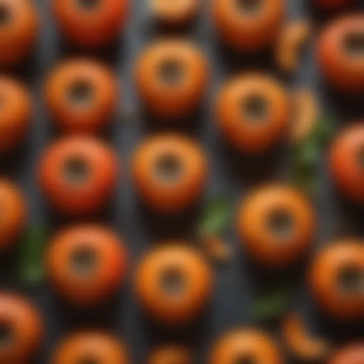 Health benefits of Japanese persimmons depicted through vibrant fruits and nutrient icons