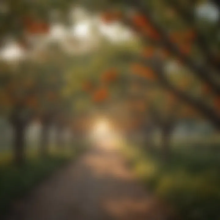 Japanese persimmon tree in a serene orchard setting