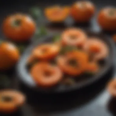 Sliced Persimmons in Traditional Cuisine Traditional Japanese dish featuring sliced persimmons