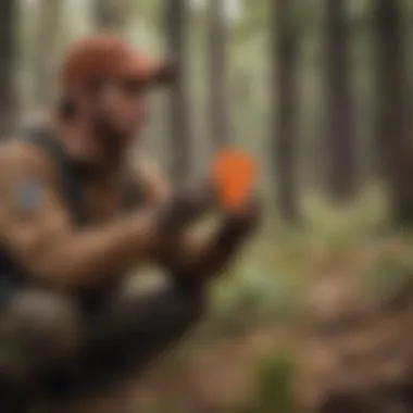 Hunter Engaging with the Orange Card Hunter using the Orange Card while in the field