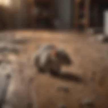 Close-up of rat droppings on a floor