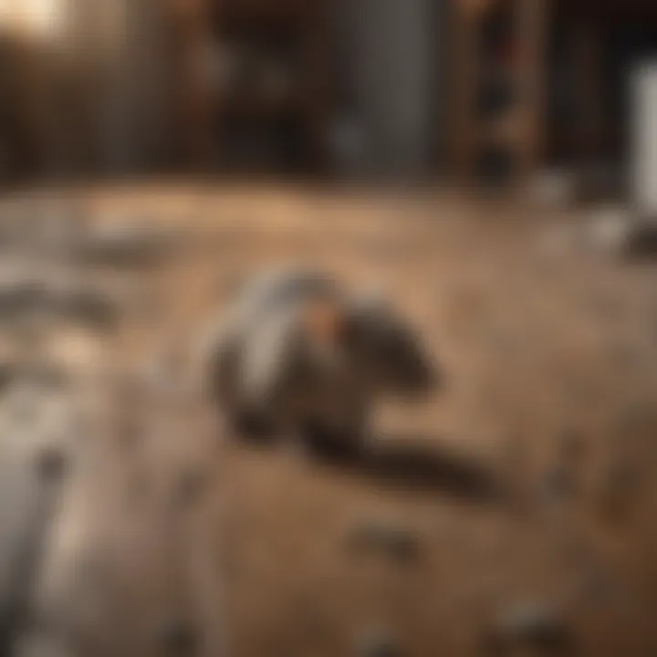 Close-up of rat droppings on a floor