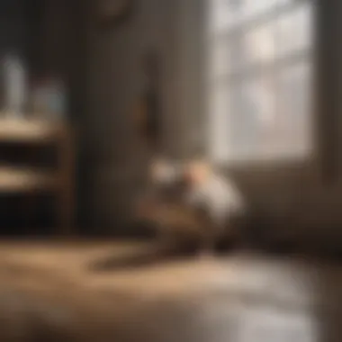 A humane rat trap set in a corner