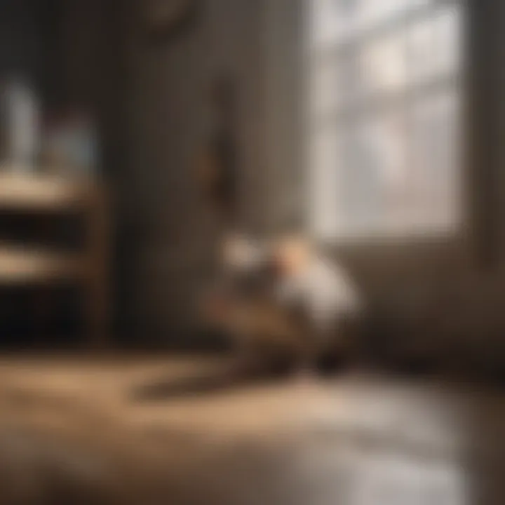 A humane rat trap set in a corner