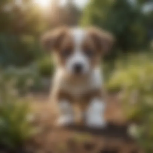 Lasa Opsi puppy playing in a garden