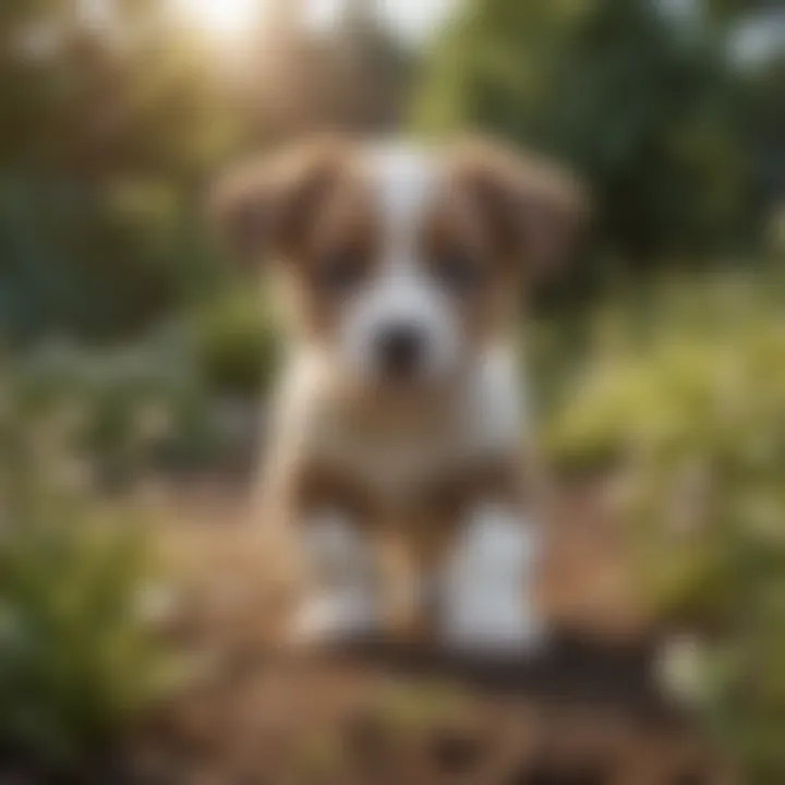 Lasa Opsi puppy playing in a garden