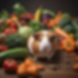 Vibrant assortment of fresh vegetables rich in vitamins for guinea pigs
