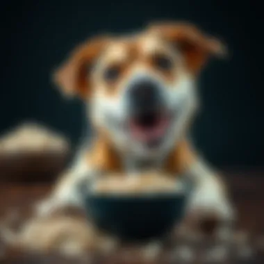 Oatmeal as a Digestive Aid for Dogs A dog happily eating oatmeal