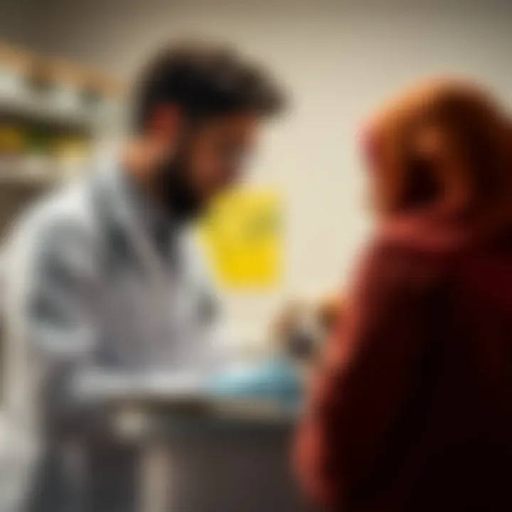 A veterinarian discussing dietary options with a pet owner