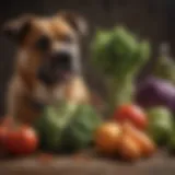 A variety of vegetables harmful to dogs