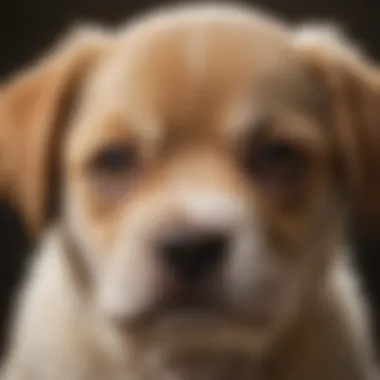 Puppy Anxiety and Behavior A close-up of a puppy with a concerned expression, illustrating anxiety.