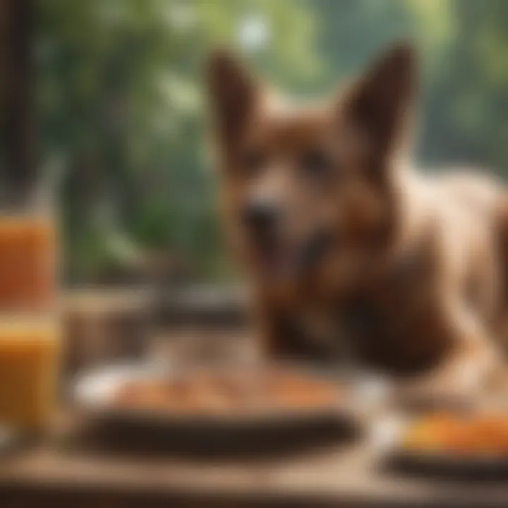 Happy dog enjoying a nutritious meal
