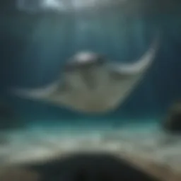 Stingray gliding gracefully underwater