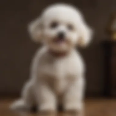 The Graceful Bichon-Poodle Cross A charming Bichon-Poodle cross sitting gracefully
