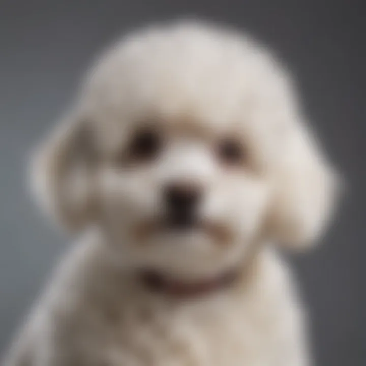 Close-up of the Bichon-Poodle cross showcasing its fluffy coat
