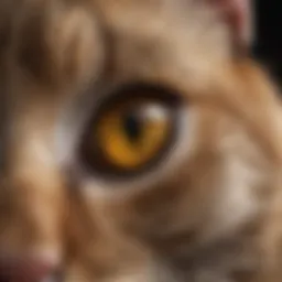Close-up of a cat's eye showing discharge