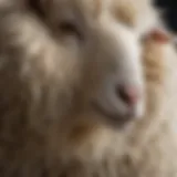 A close-up of a sheep's woolly coat highlighting its texture and characteristics.