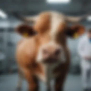 Health Check for the English Bull Massive A healthy English Bull Massive at a veterinary check-up, emphasizing the importance of health care