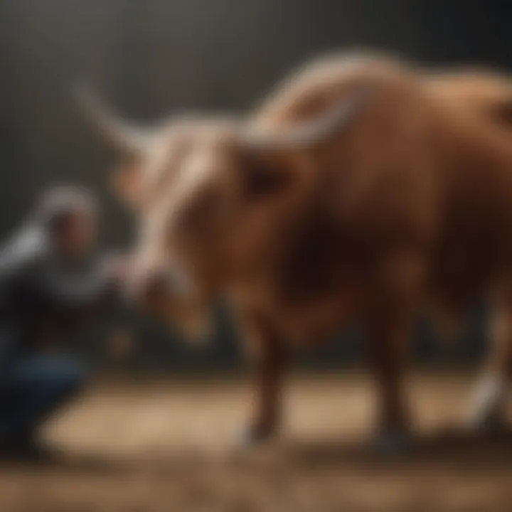 An English Bull Massive interacting with its owner, highlighting the bond between them