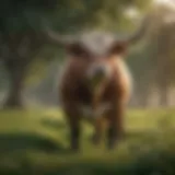 A majestic English Bull Massive standing proudly in a lush green field