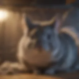 Chinchilla inside a cozy cage with a cover providing comfort and security